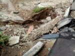 Последствия ливня в Курске: в это раз смыло часть тротуара